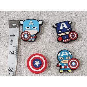 Shoe Charms for Crocs 4 Pc Marvel Disney Captain America NWOTS